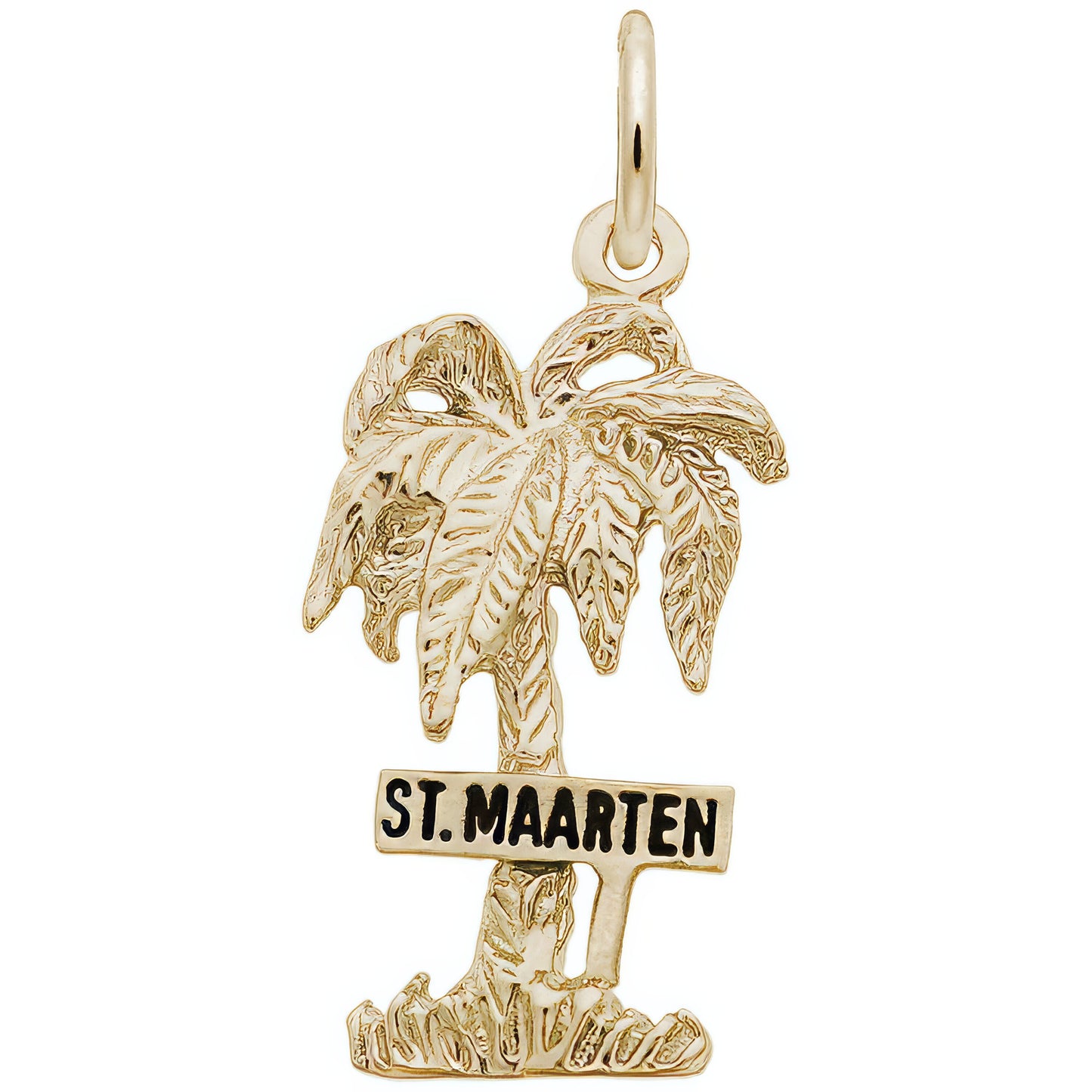 St. Maarten Palm Tree Charm - Metal - Sterling Silver