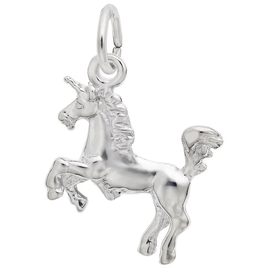 Sterling Silver Unicorn Charm - 16mm x 14mm