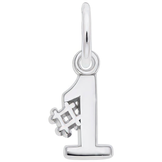Number 1 Charm - Metal - Sterling Silver
