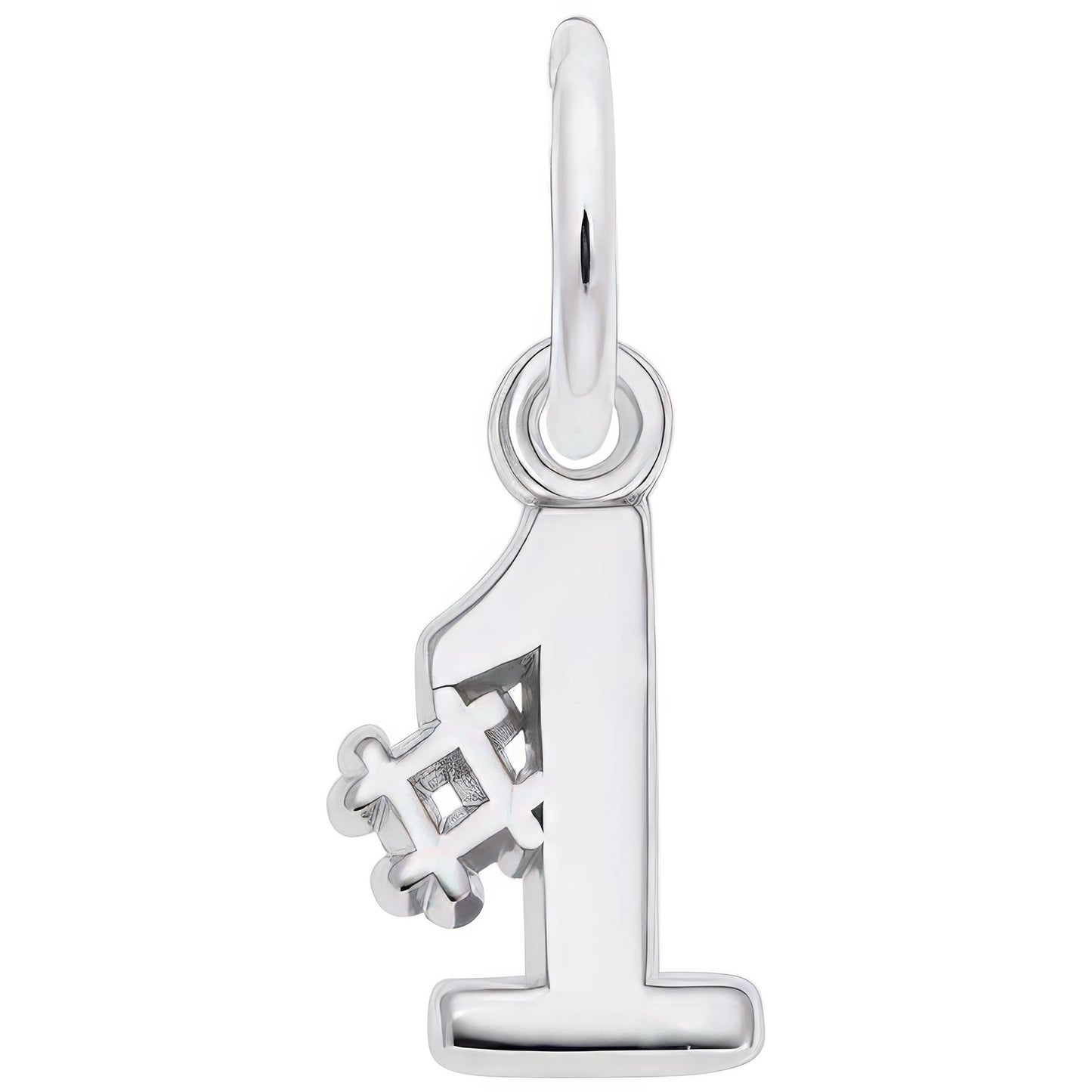 Number 1 Charm - Metal - Sterling Silver