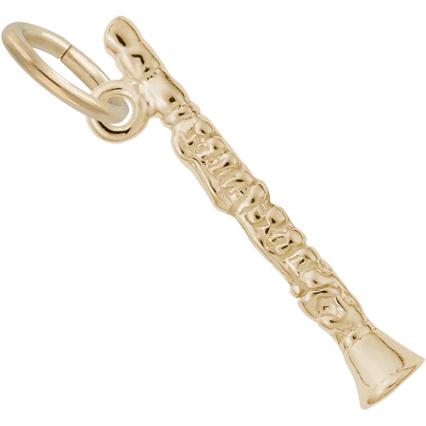 Detailed Clarinet Charm - Metal - Sterling Silver