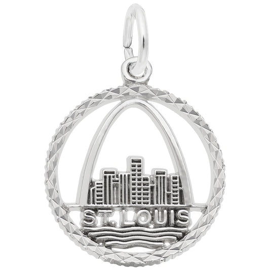 St. Louis Skyline Faceted Charm - Metal - Sterling Silver