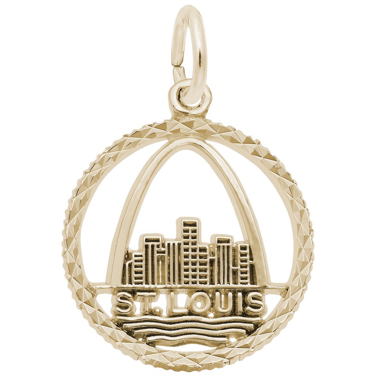 St. Louis Skyline Faceted Charm - Metal - Sterling Silver