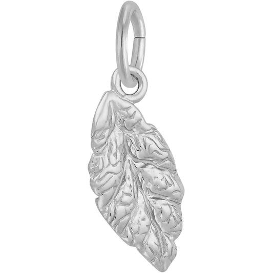 Beech Tree Leaf Charm - Metal - Sterling Silver