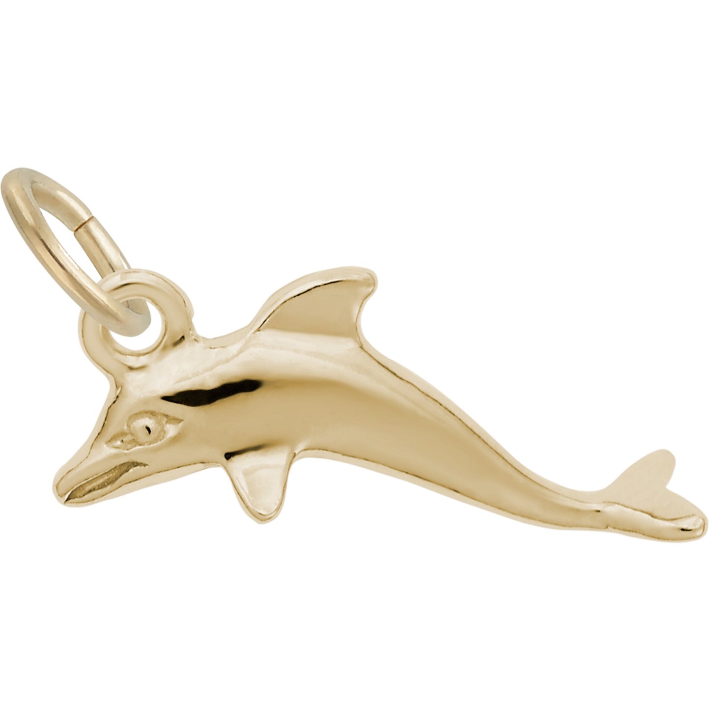 Swimming Dolphin Charm - Metal - Sterling Silver