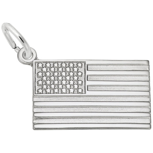 Sterling Silver USA Flag Charm