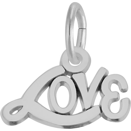 Written Love Charm - Metal - Sterling Silver