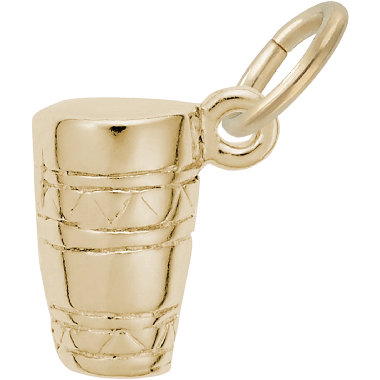 Bongo Drum Charm - Metal - Sterling Silver
