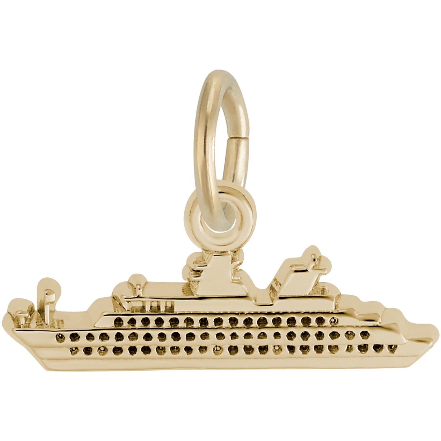 Small Ocean Liner Charm - Metal - Sterling Silver