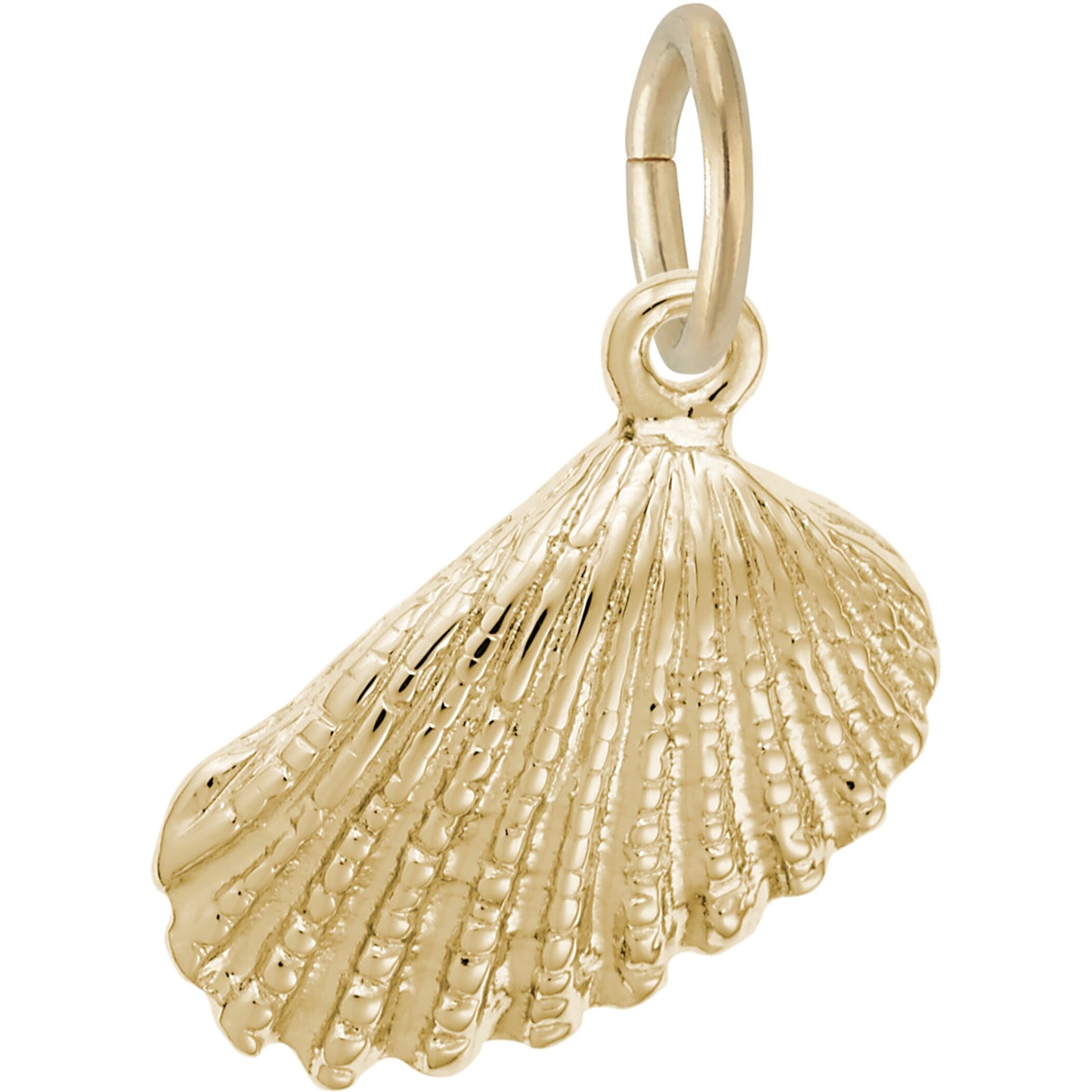 Angel Wing Shell Charm - Metal - Sterling Silver