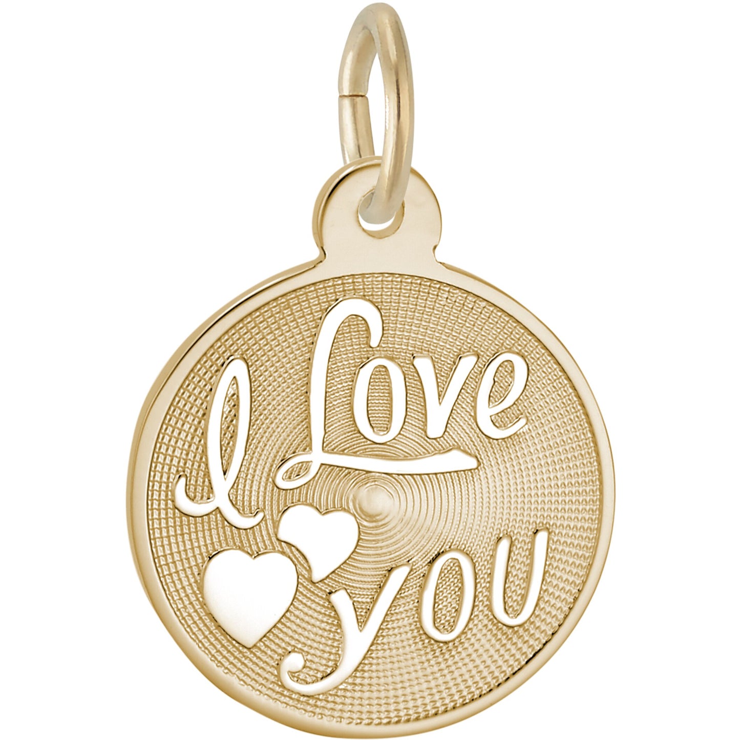 I Love You Medallion Charm - Metal - Sterling Silver
