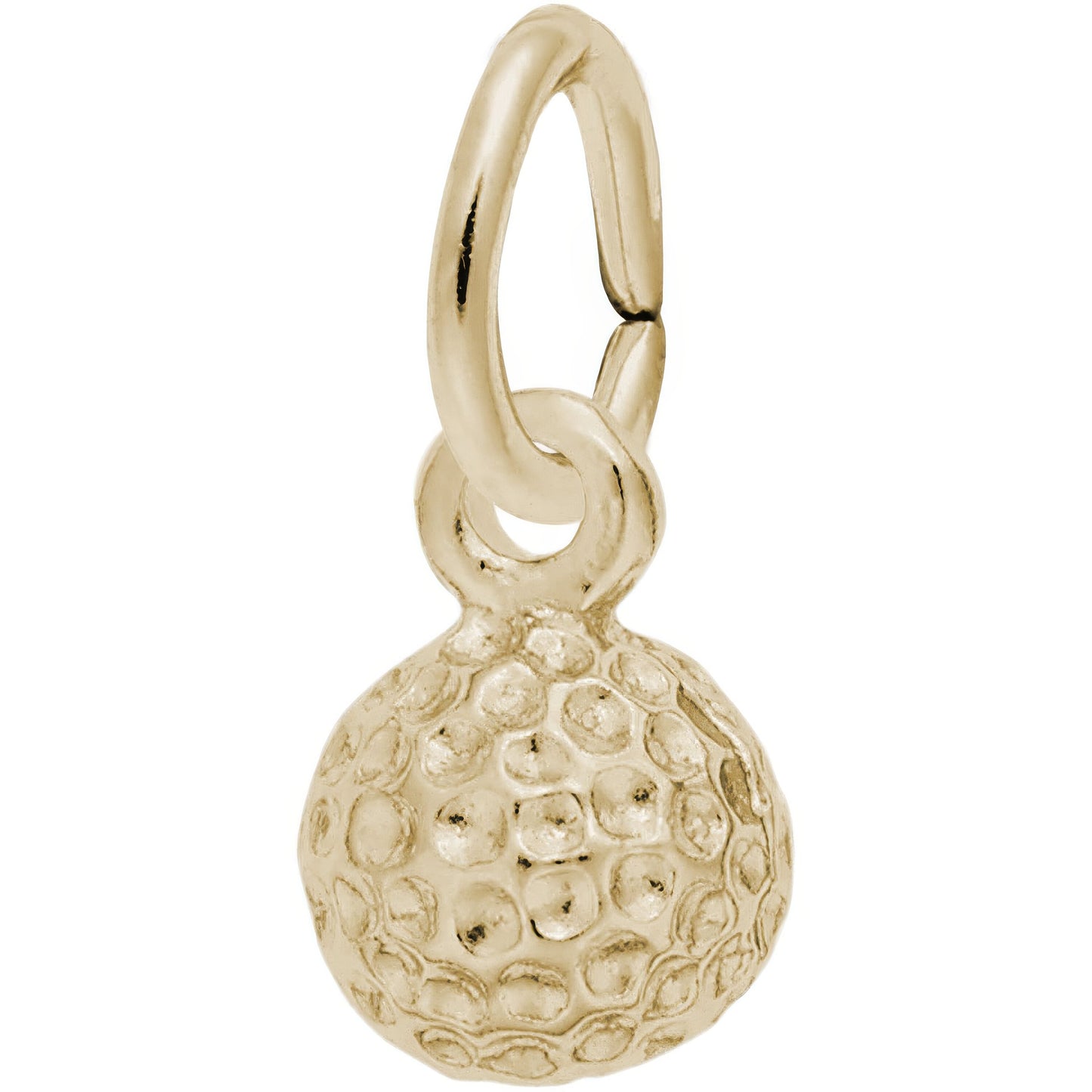 Detailed Golf Ball Charm - Metal - Sterling Silver