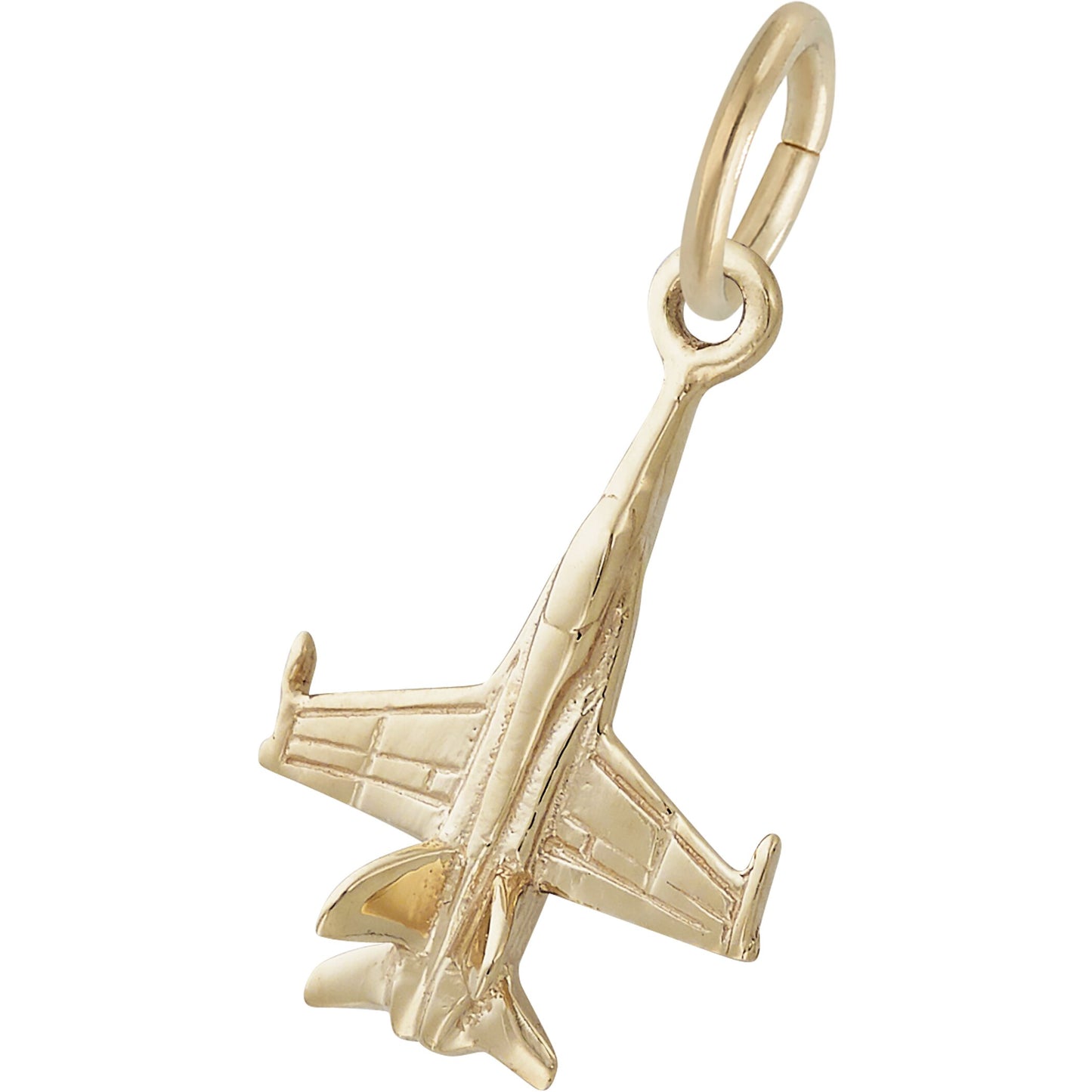 Sterling Silver Fighter Jet Charm - 14mm x 11mm
