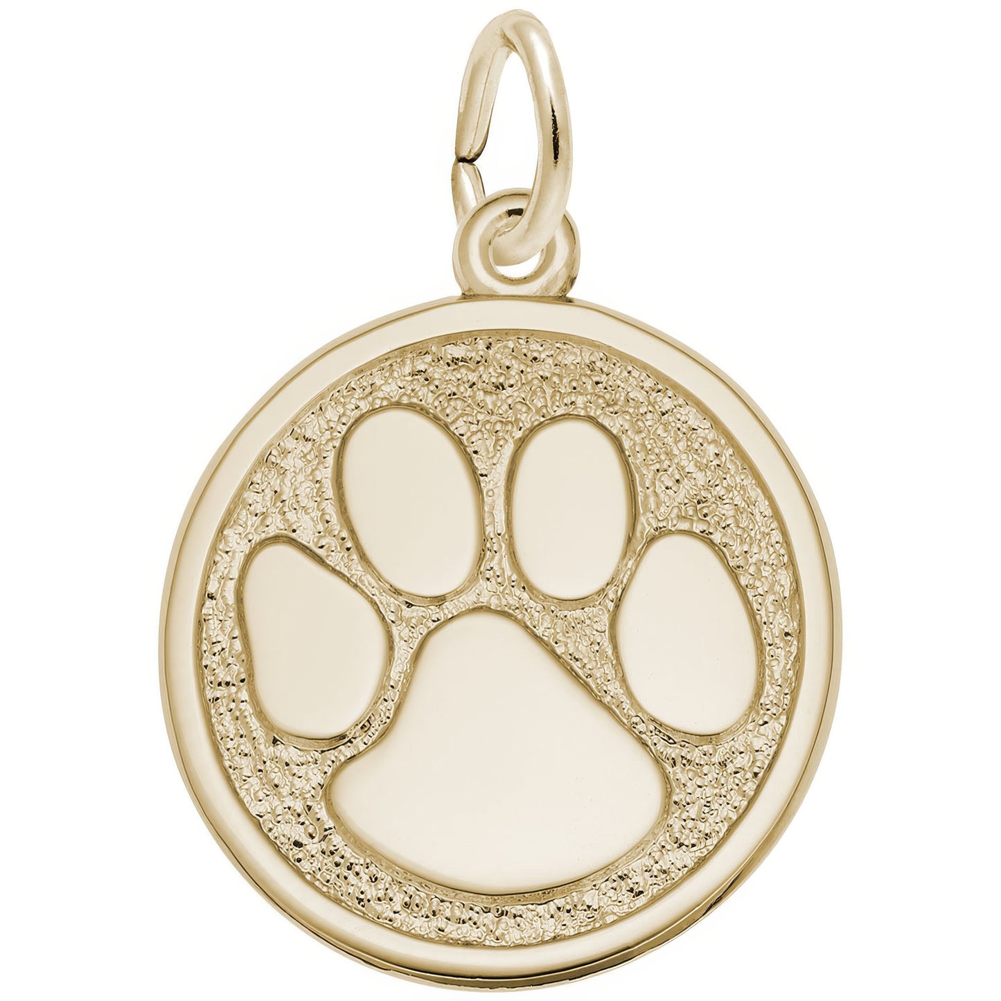 Sterling Silver Paw Print Charm - 19mm x 19mm