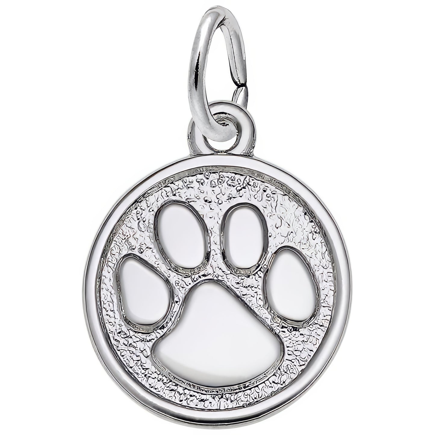 Small Paw Print Charm - Metal - Sterling Silver