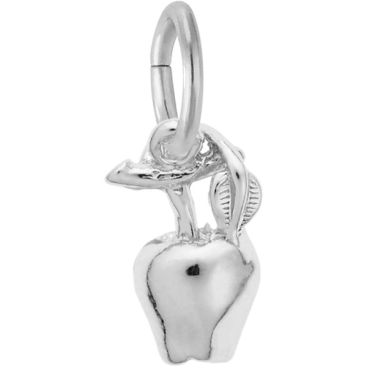 Hanging Apple Charm - Metal - Sterling Silver