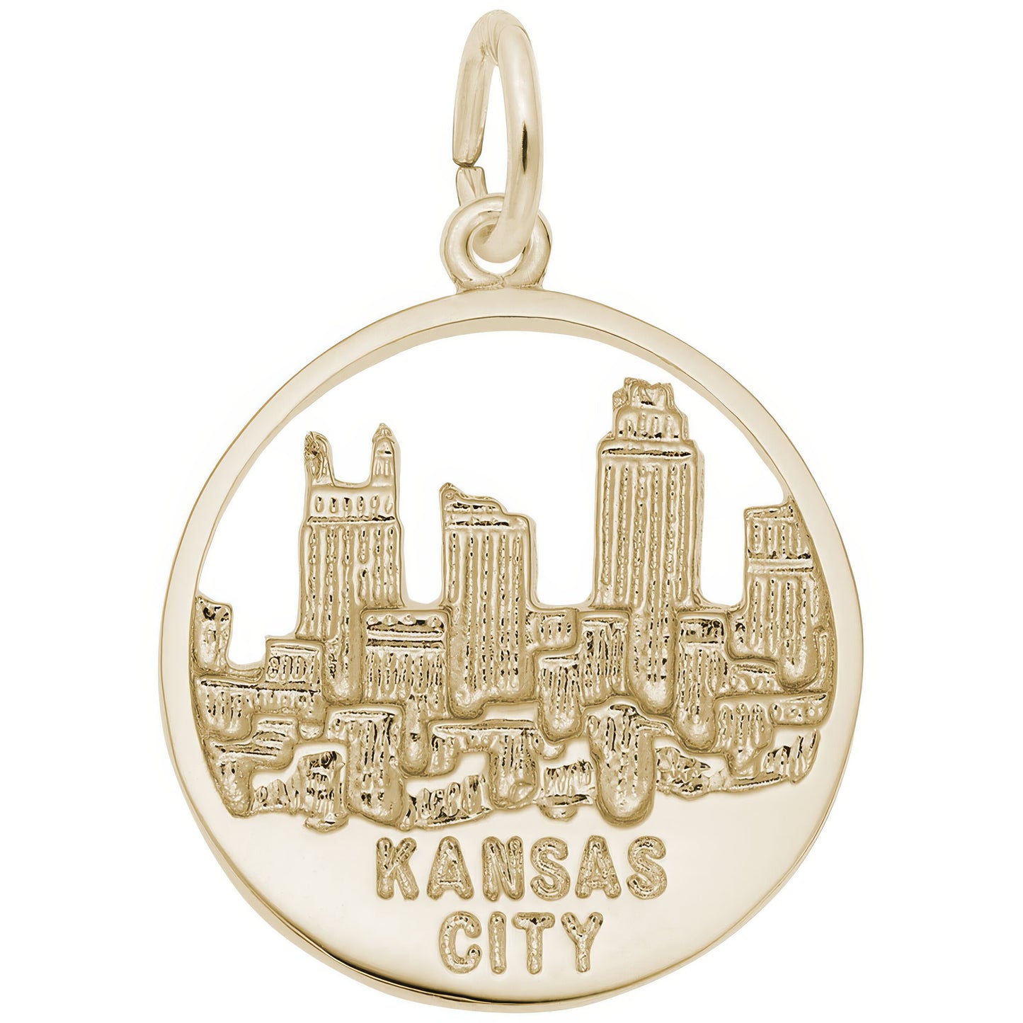 Kansas City Skyline Open Charm - Metal - Sterling Silver