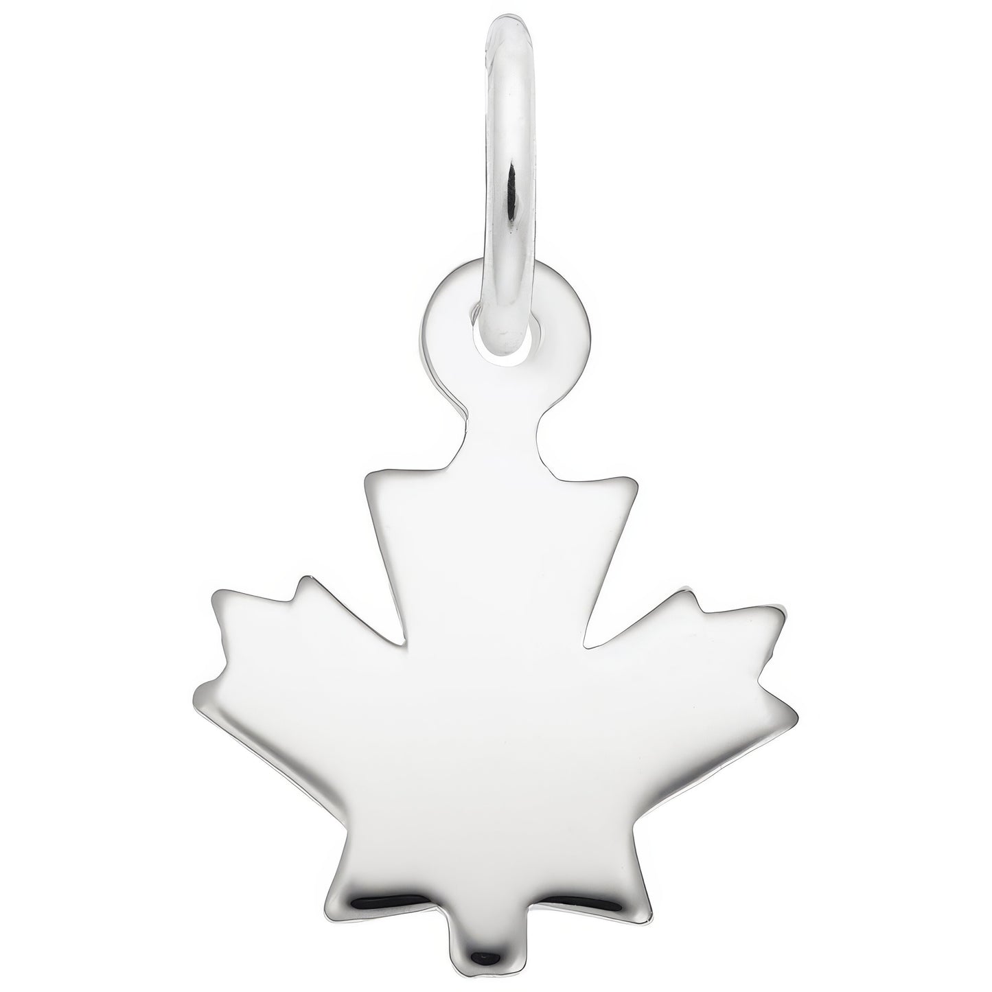 Classic Flat Maple Leaf Charm - Metal - Sterling Silver