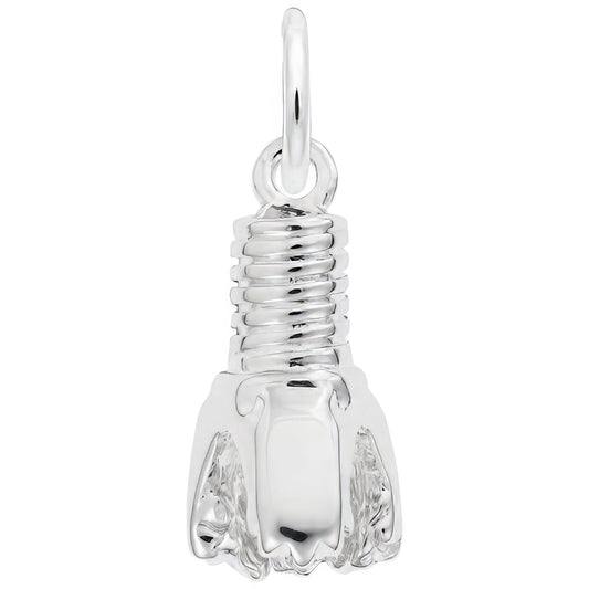 Oil Drill Bit Charm - Metal - Sterling Silver