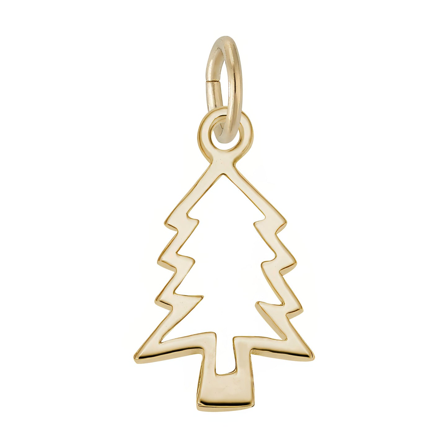 Christmas Tree Cut Out Charm - Metal - Sterling Silver