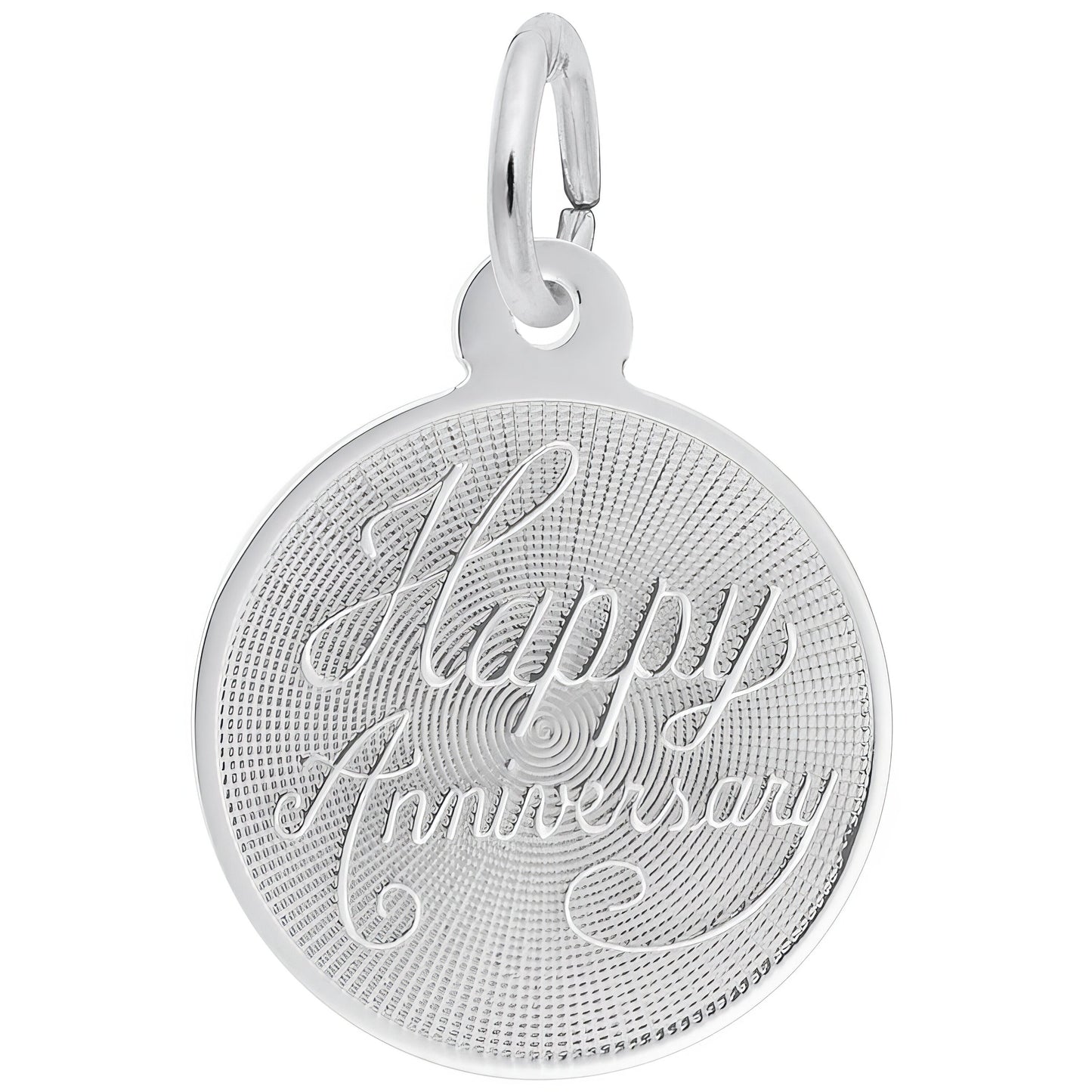 Small Happy Anniversary Charm - Metal - Sterling Silver