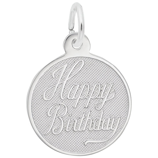 Charms Sterling Silver Small Happy Birthday Disc Charm