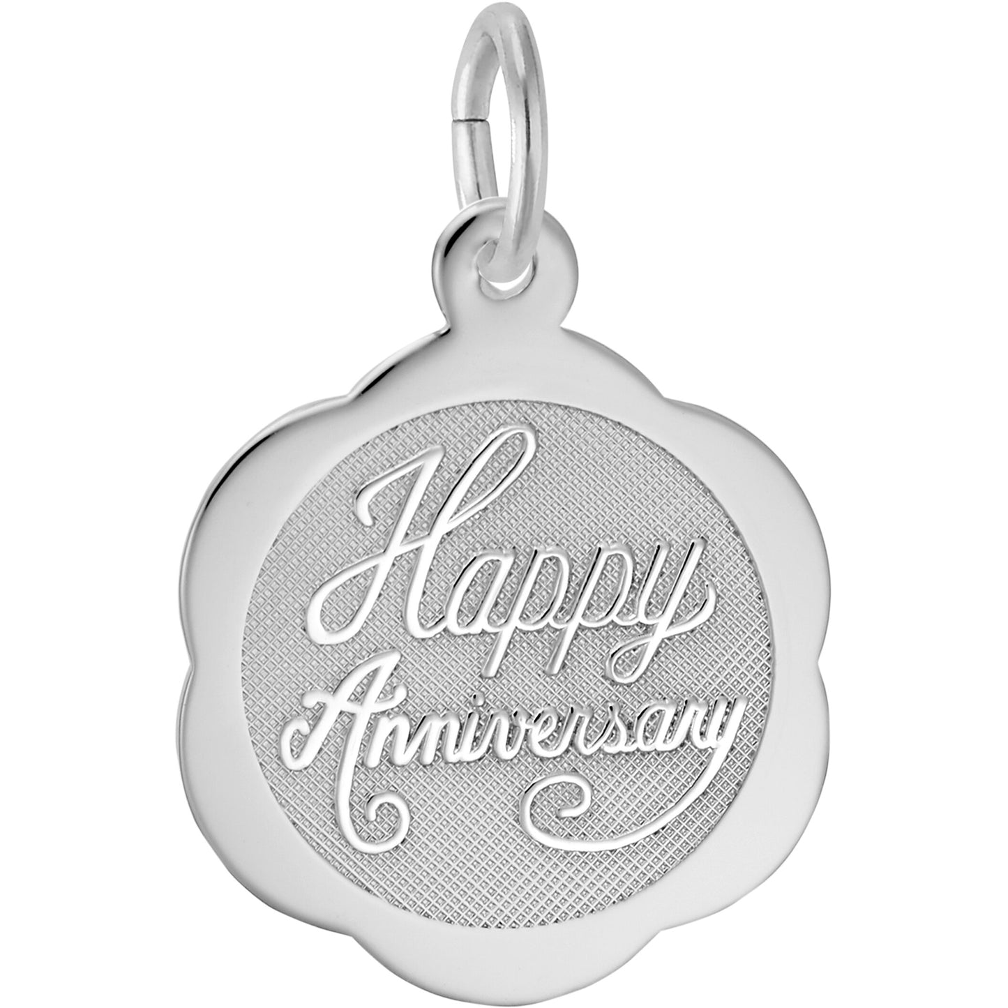 Happy Anniversary Charm - Metal - Sterling Silver