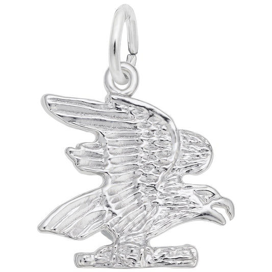 Perched Eagle Charm - Metal - Sterling Silver