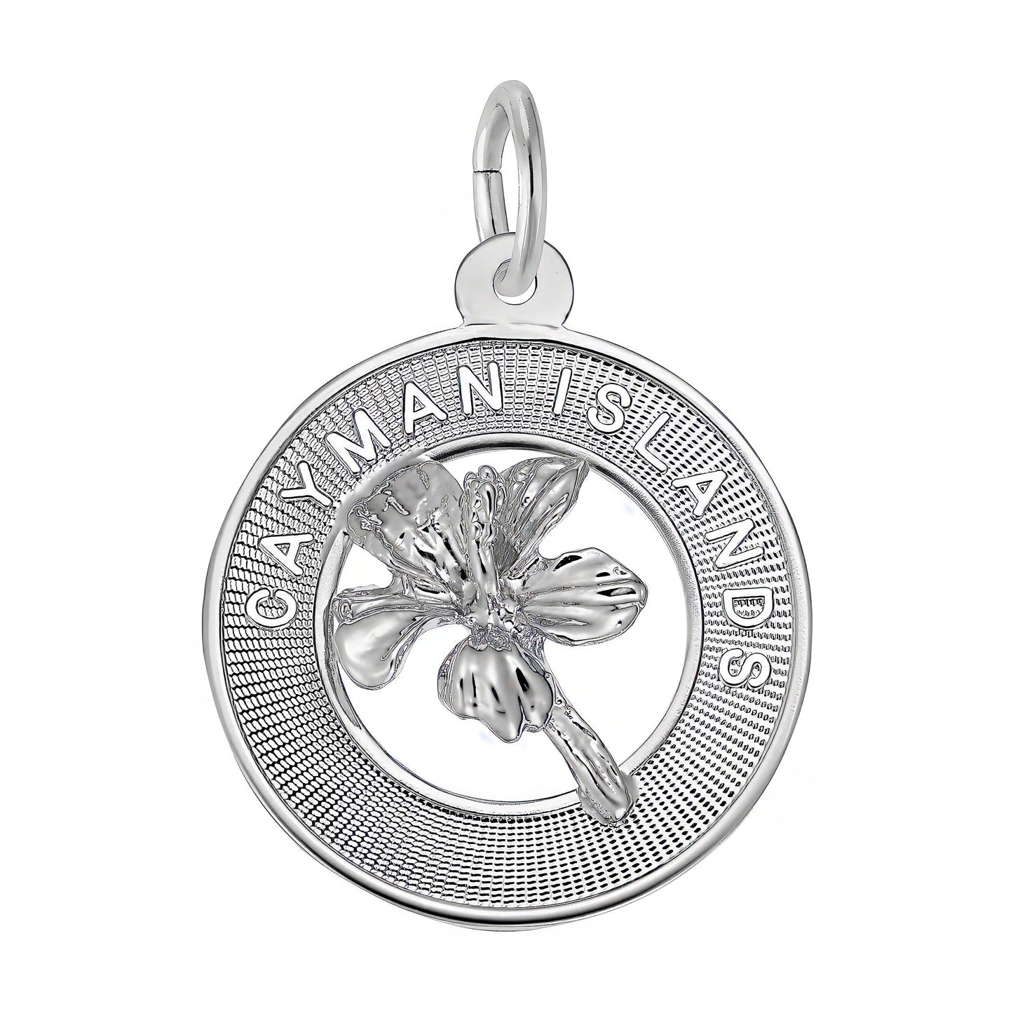 Grand Cayman Hibiscus Ring Charm - Metal - Sterling Silver