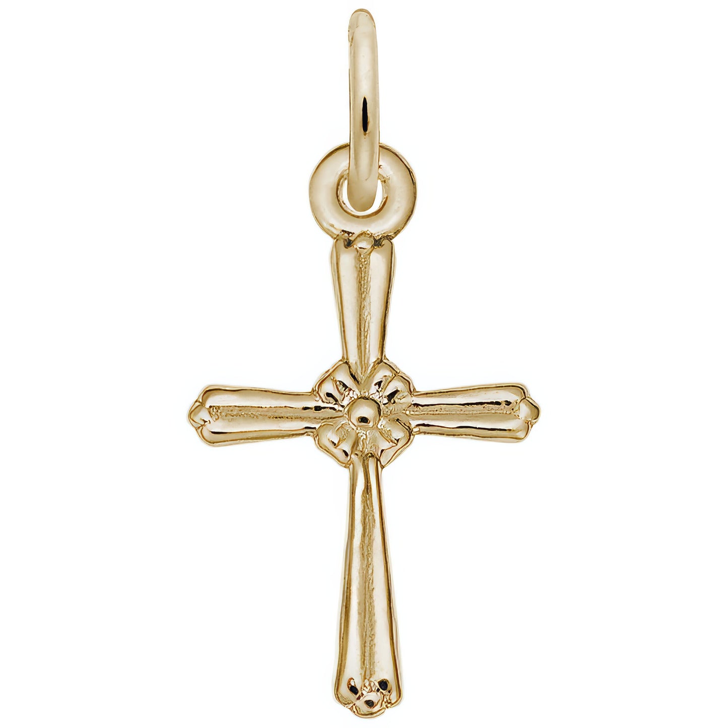 Textured Cross Charm - Metal - Sterling Silver