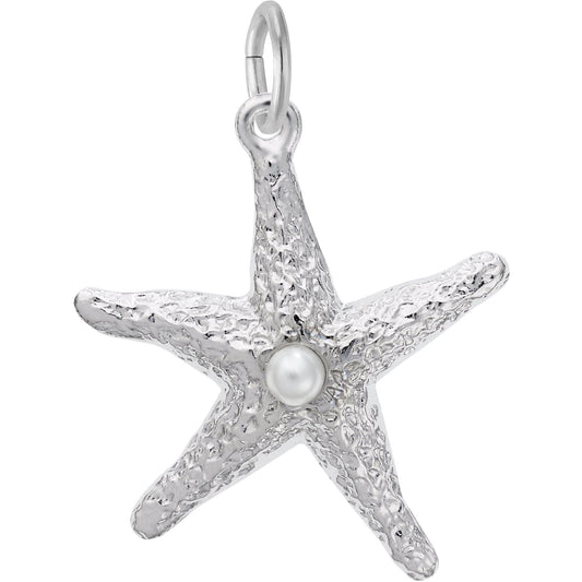 Sterling Silver Starfish Charm - 23mm x 23mm