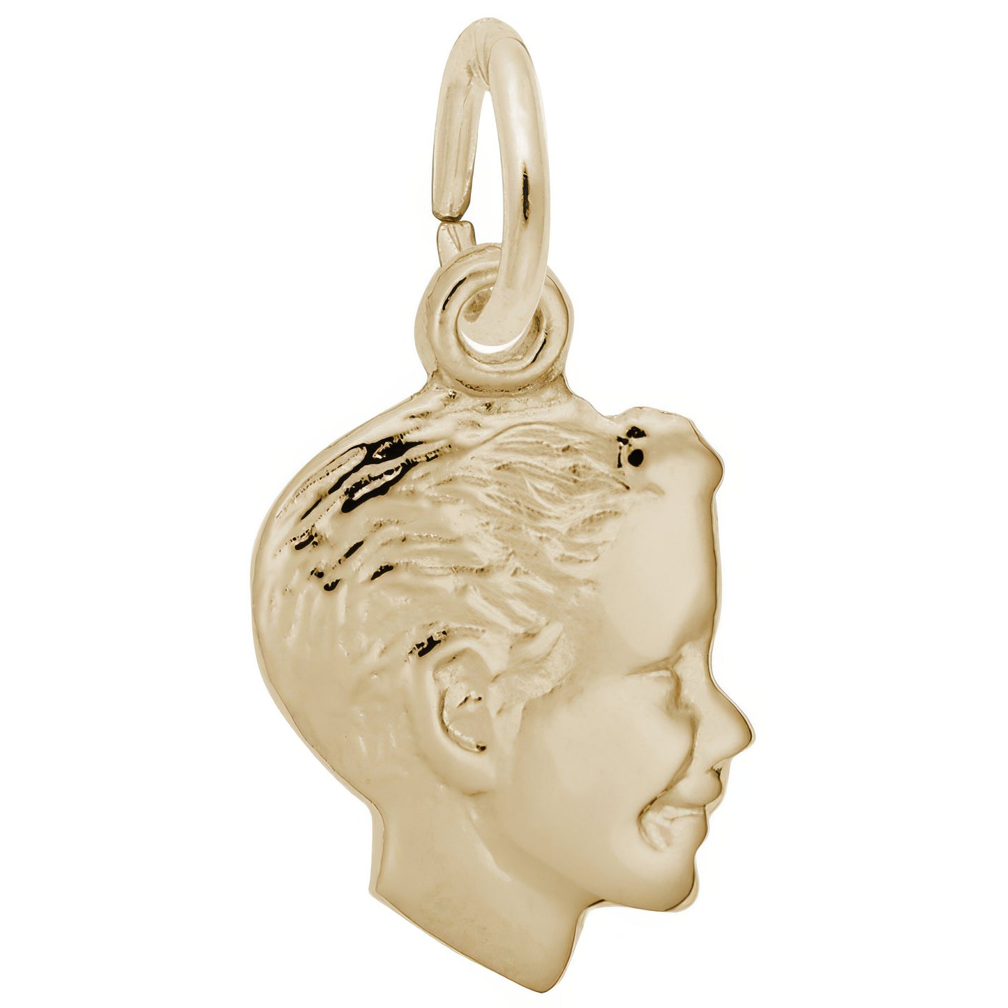 Sterling Silver Boys Head Charm - 11mm x 9mm