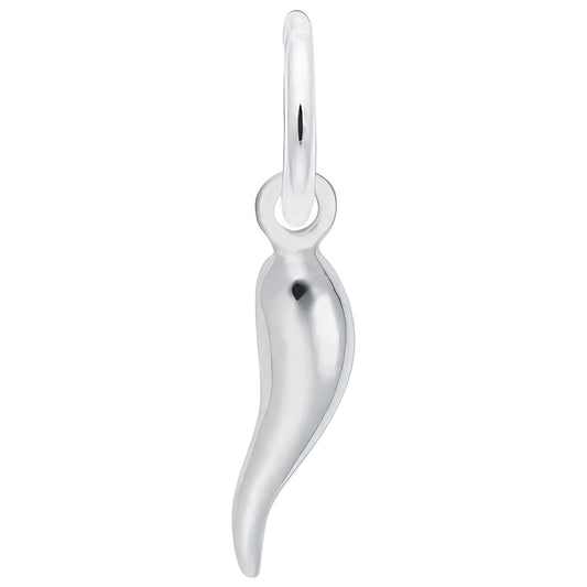 Sterling Silver Italian Horn Charm - 5mm x 14mm