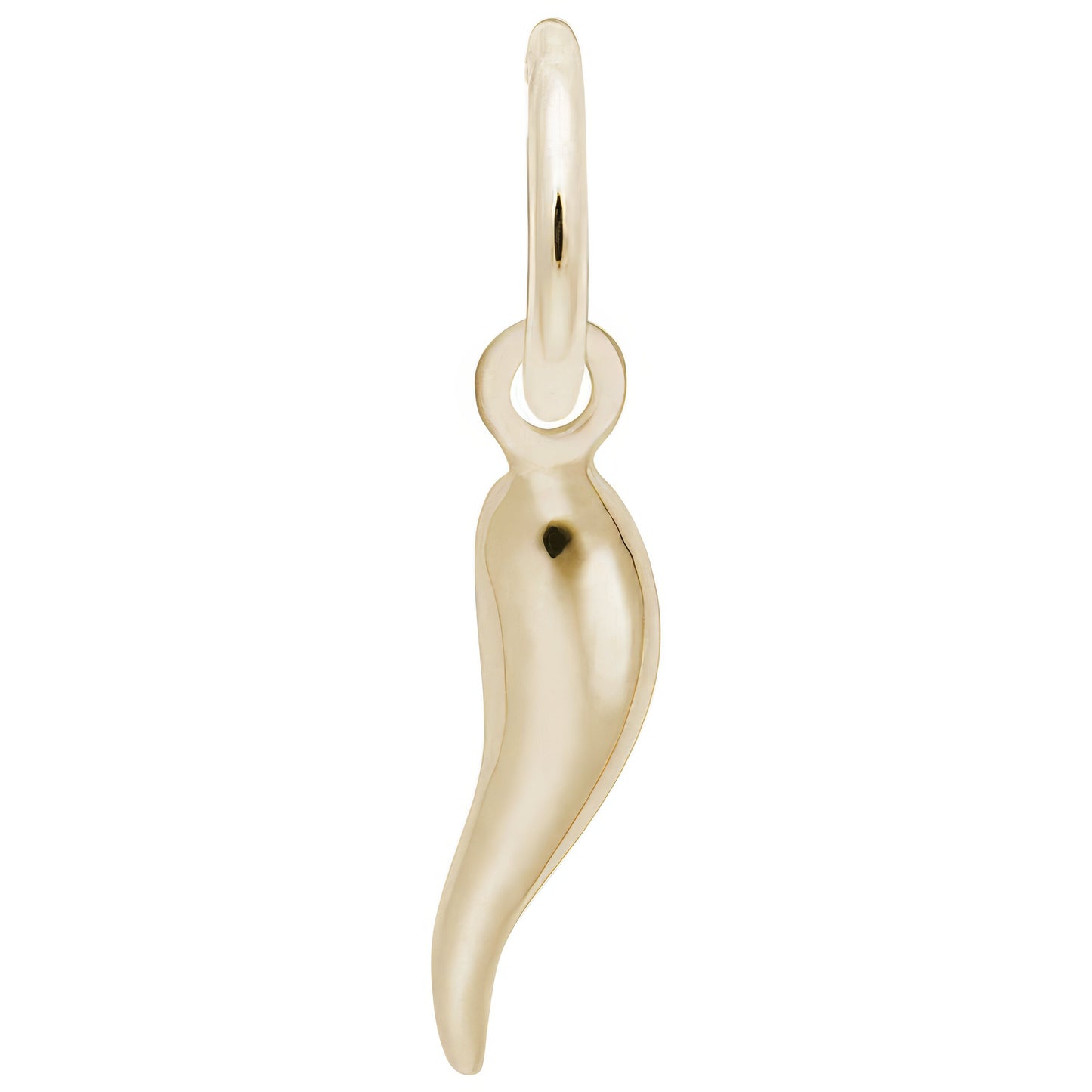 Sterling Silver Italian Horn Charm - 5mm x 14mm