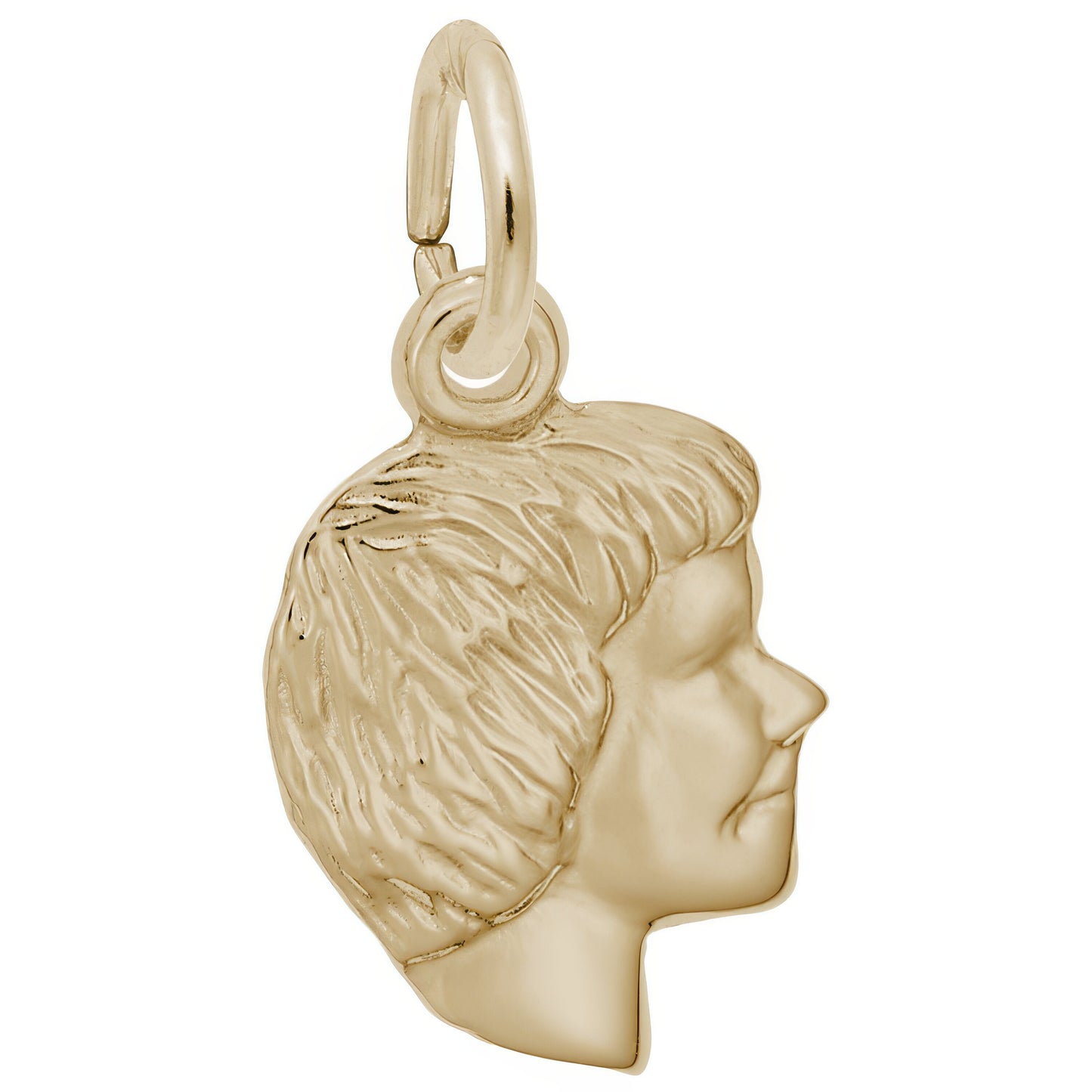 Sterling Silver Girls Head Charm - 11mm x 9mm
