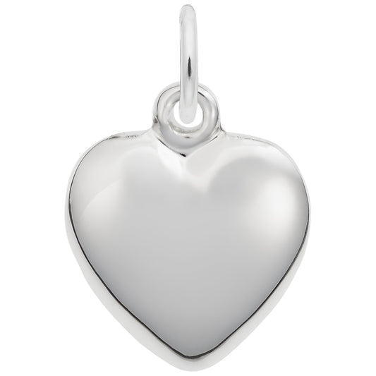 Sterling Silver Heart Charm - 16mm x 14mm