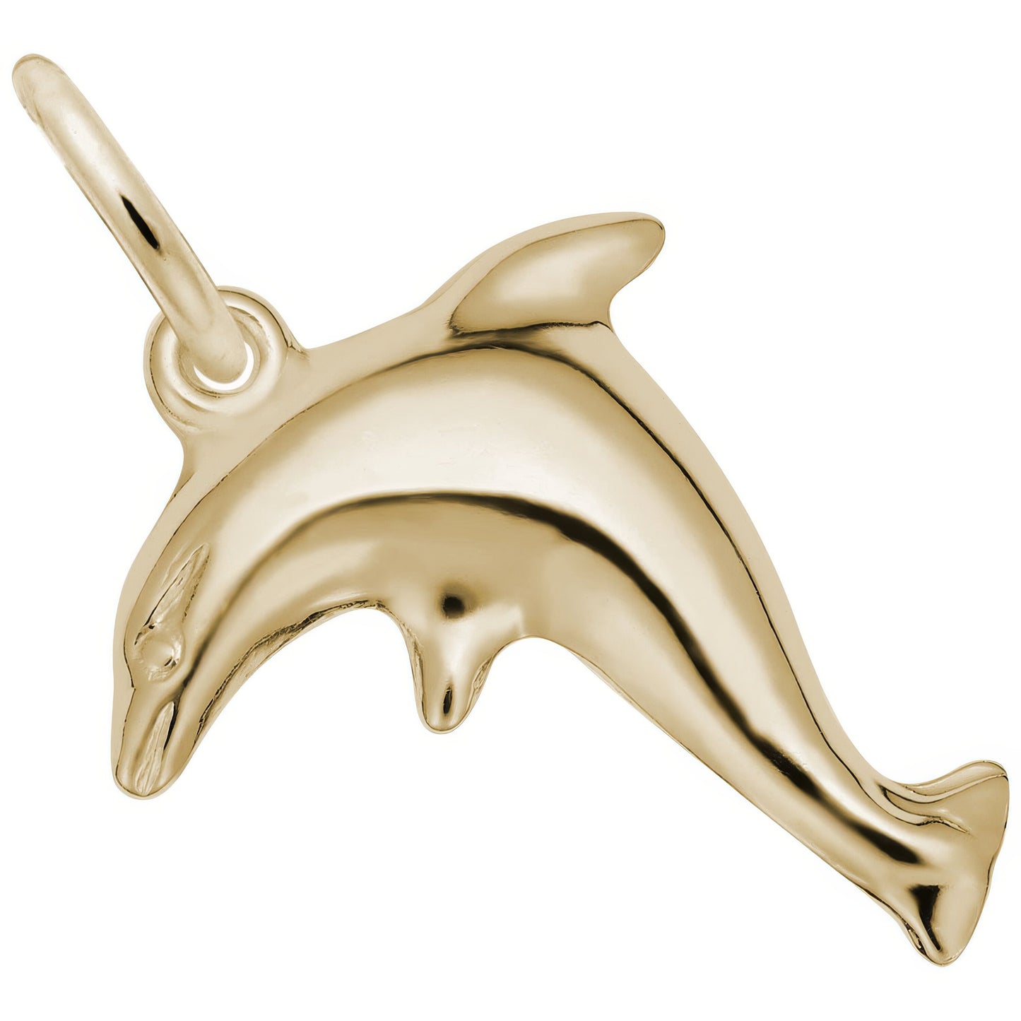 Standing Dolphin Charm - Metal - Sterling Silver