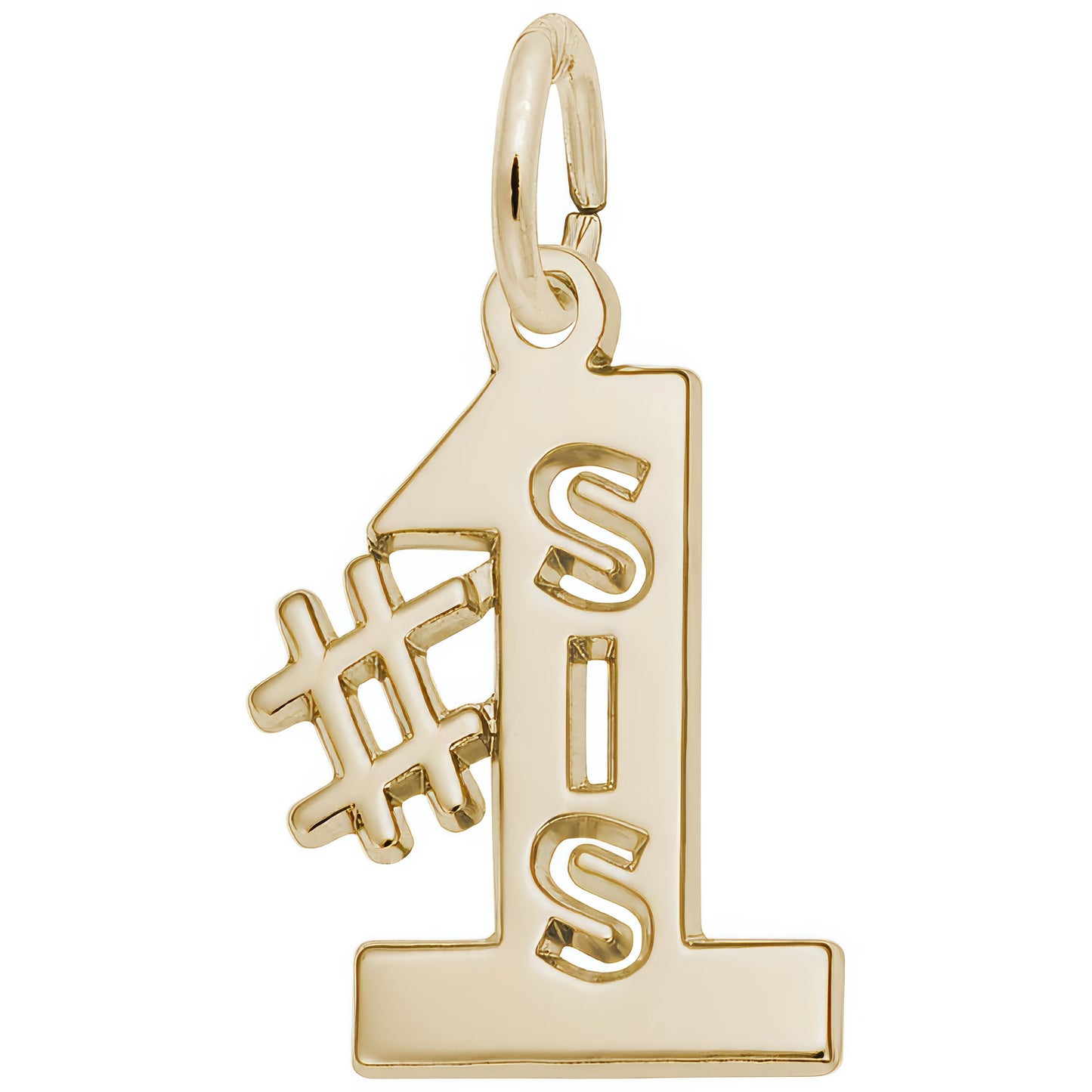 Sterling Silver #1 Sis Charm - 14mm x 12mm