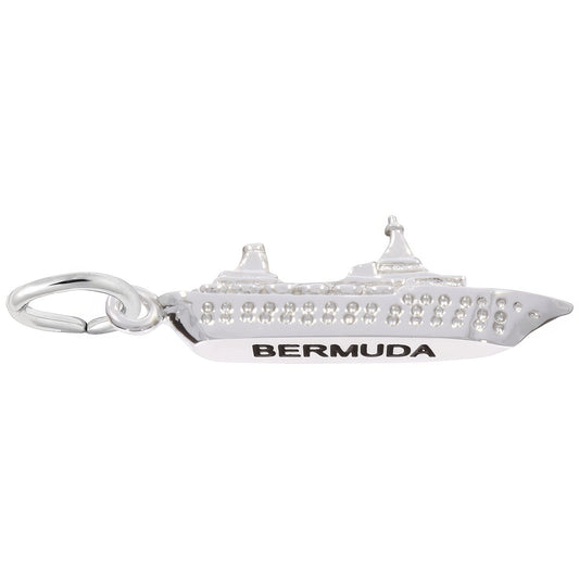 Bermuda Cruise Ship Charm - Metal - Sterling Silver