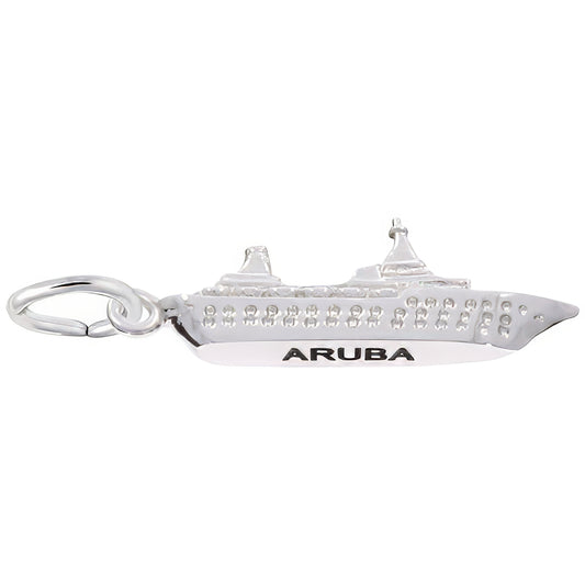 Aruba Cruise Ship Charm - Metal - Sterling Silver