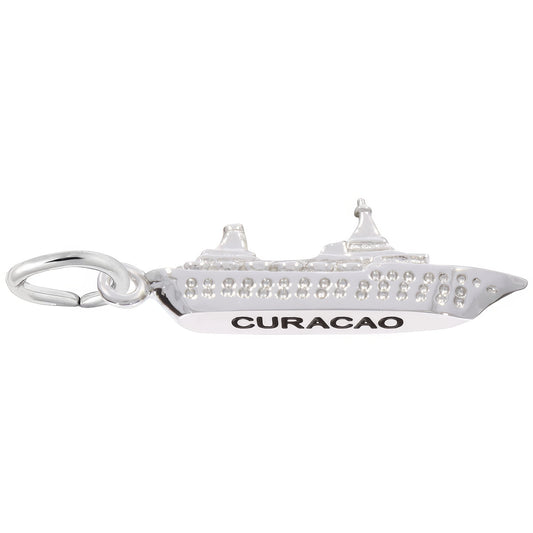 Curacao Cruise Ship Charm - Metal - Sterling Silver