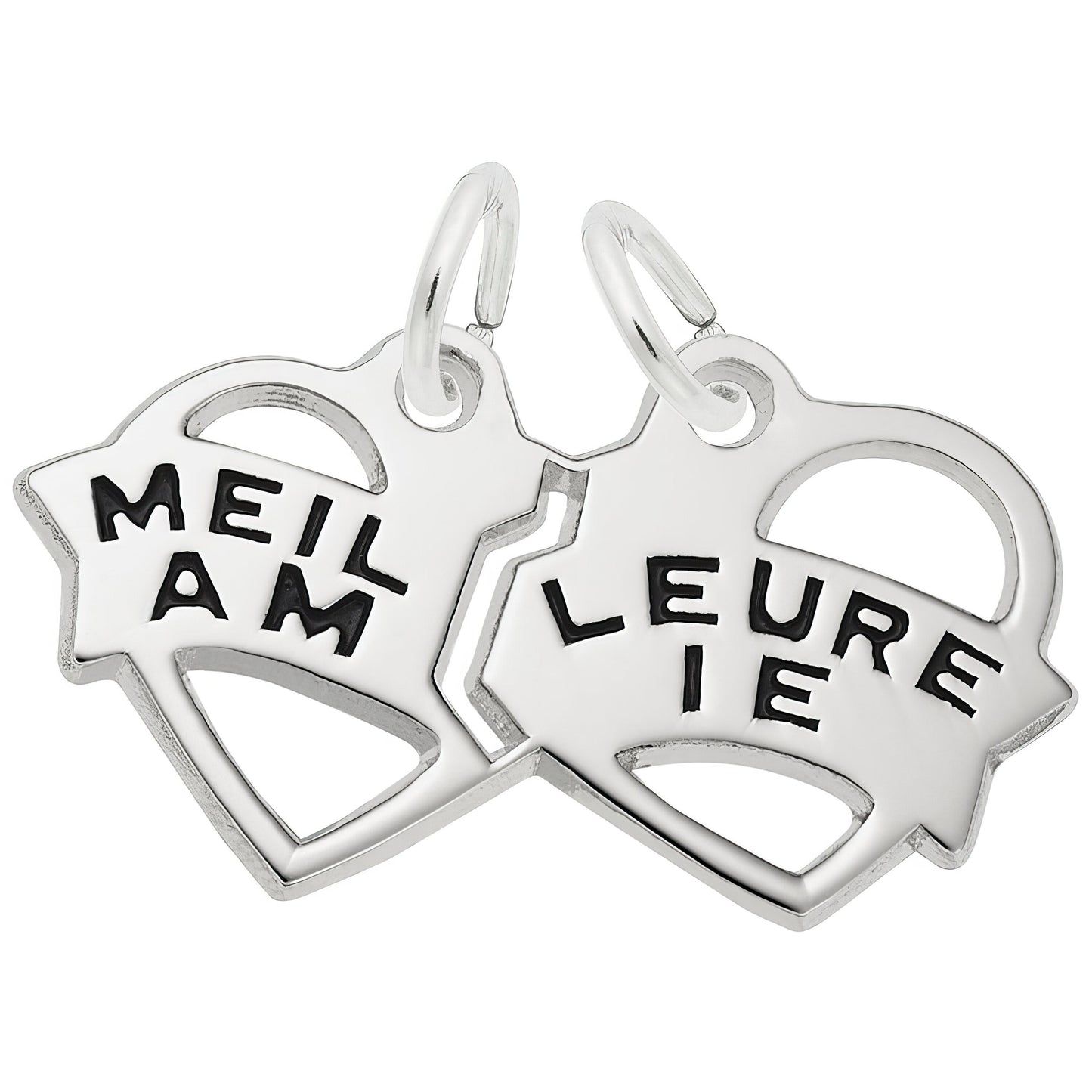Meilleure Amie Break Apart Heart Charm - Metal - Sterling Silver