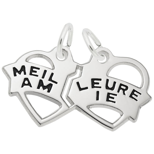 Meilleure Amie Break Apart Heart Charm - Metal - Sterling Silver