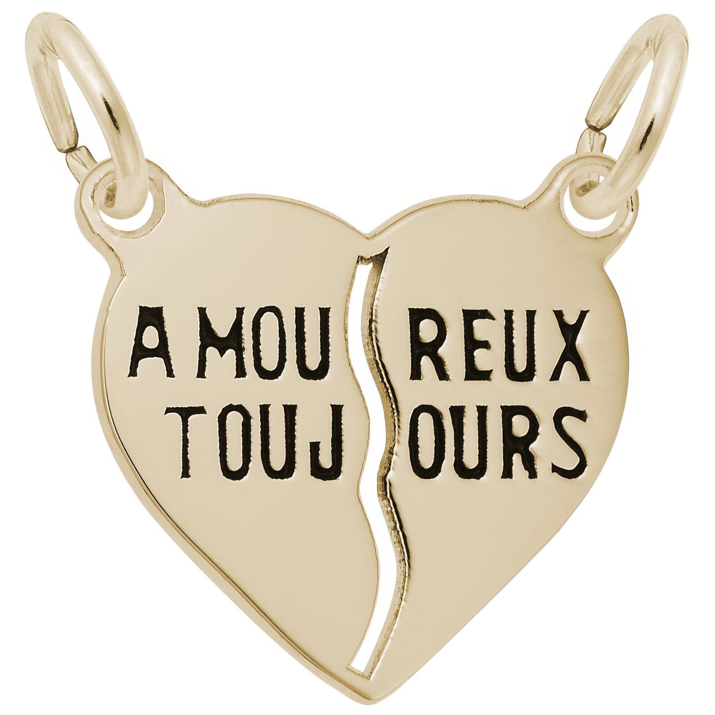 Amoureux Toujours Break Apart Heart Charm - Metal - Sterling Silver