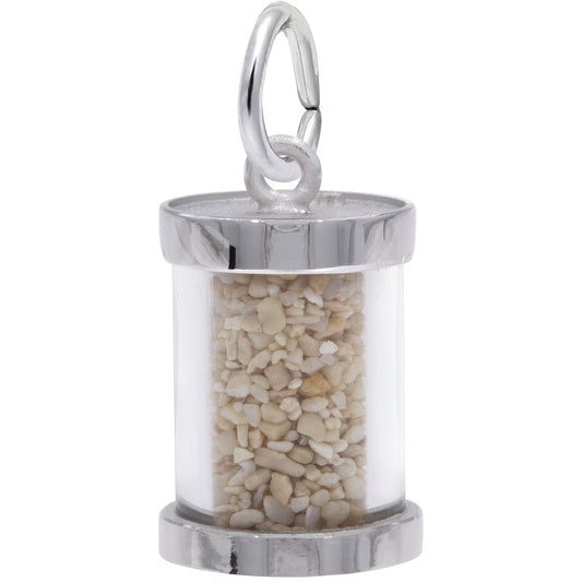 St. Thomas Sand Capsule Charm - Metal - Sterling Silver