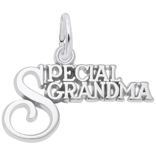 Sterling Silver Special Grandma Charm - 12mm x 23mm