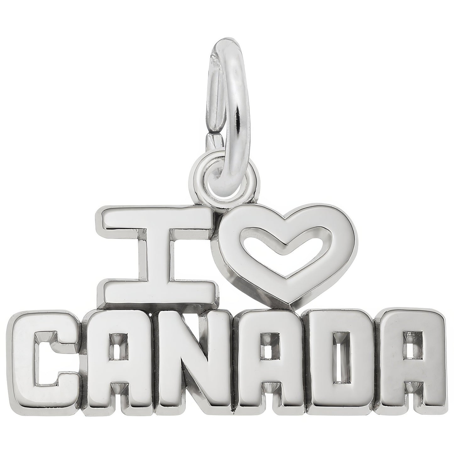I Love Canada Charm - Metal - Sterling Silver