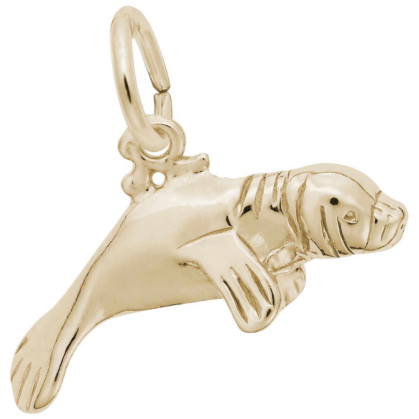 Sterling Silver Manatee Charm - 9mm x 23mm