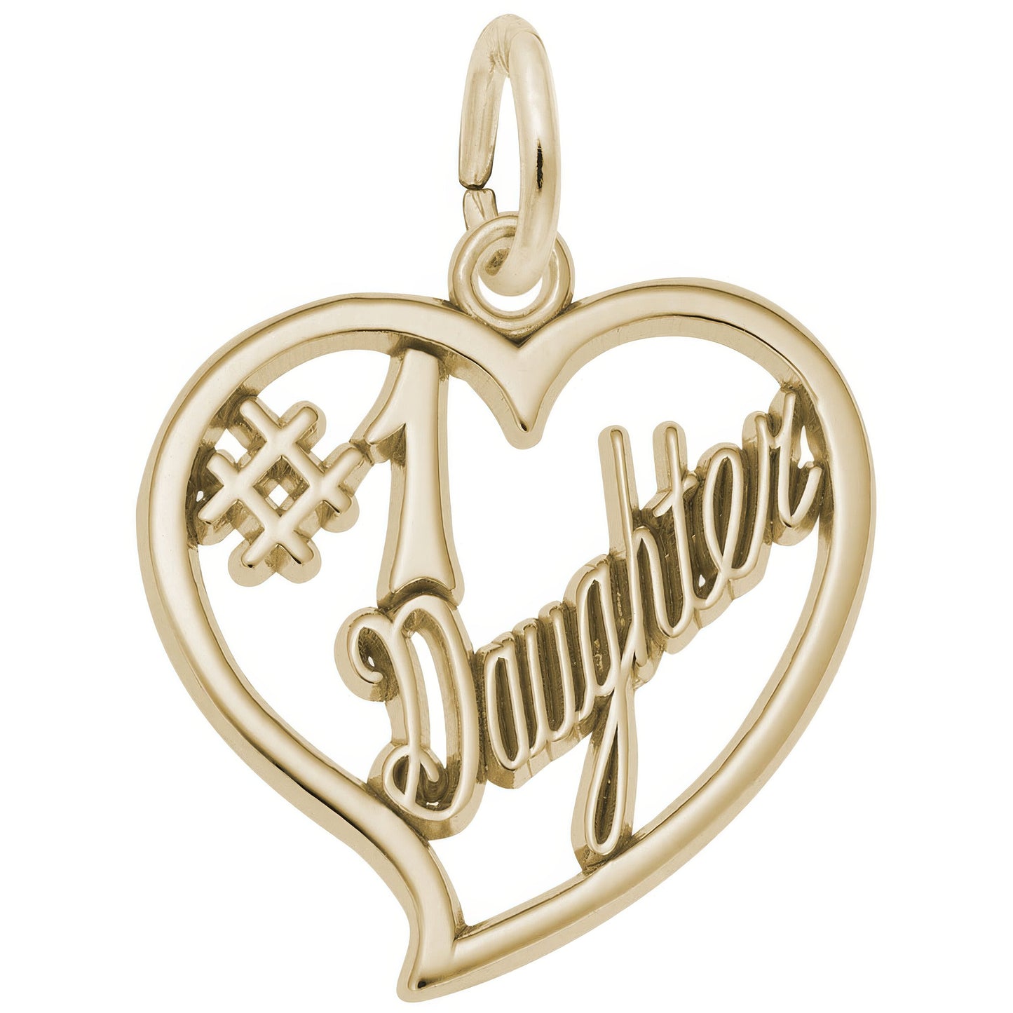 Sterling Silver #1 Daughter Charm - 18mm x 19mm