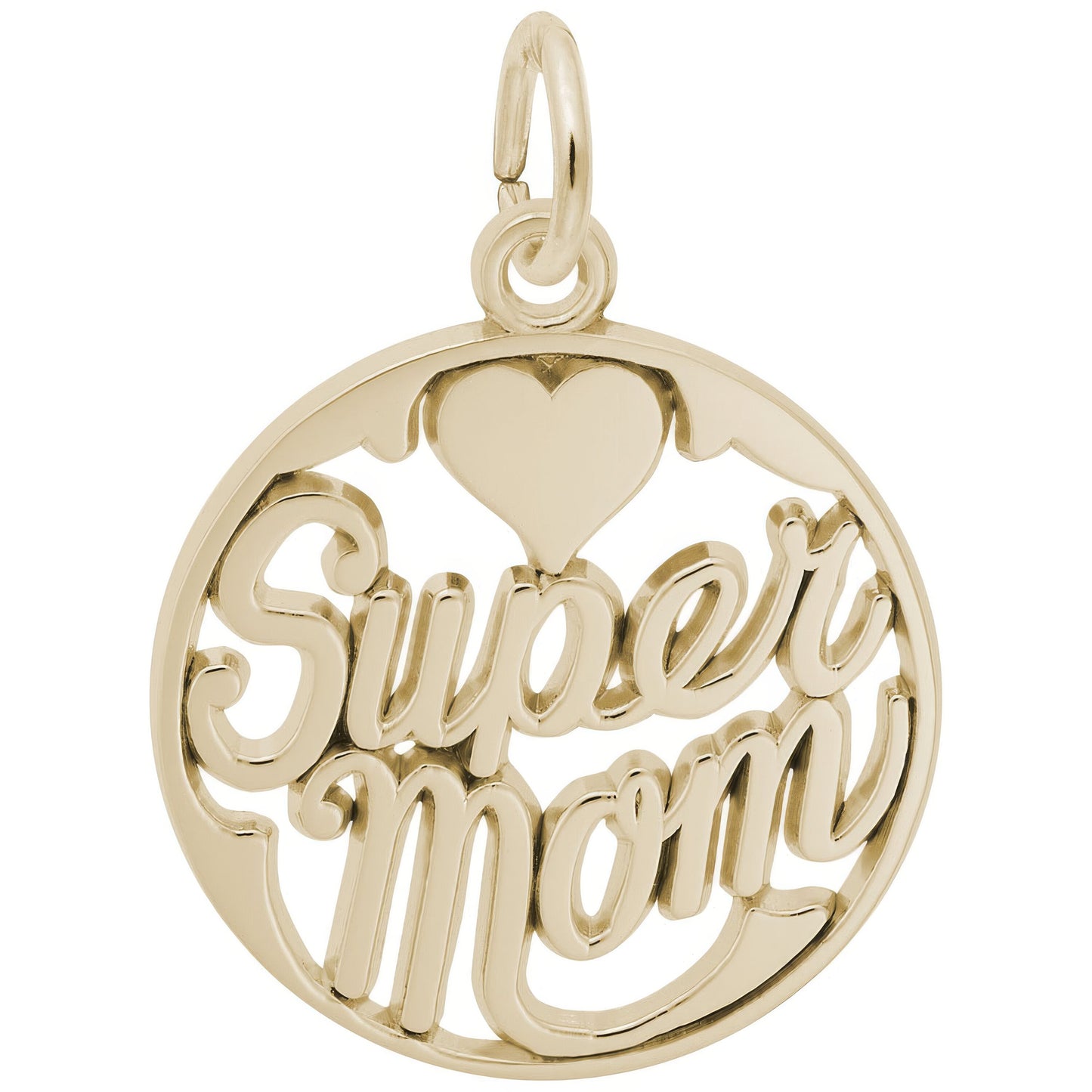 Sterling Silver Supermom Charm - 18mm x 18mm